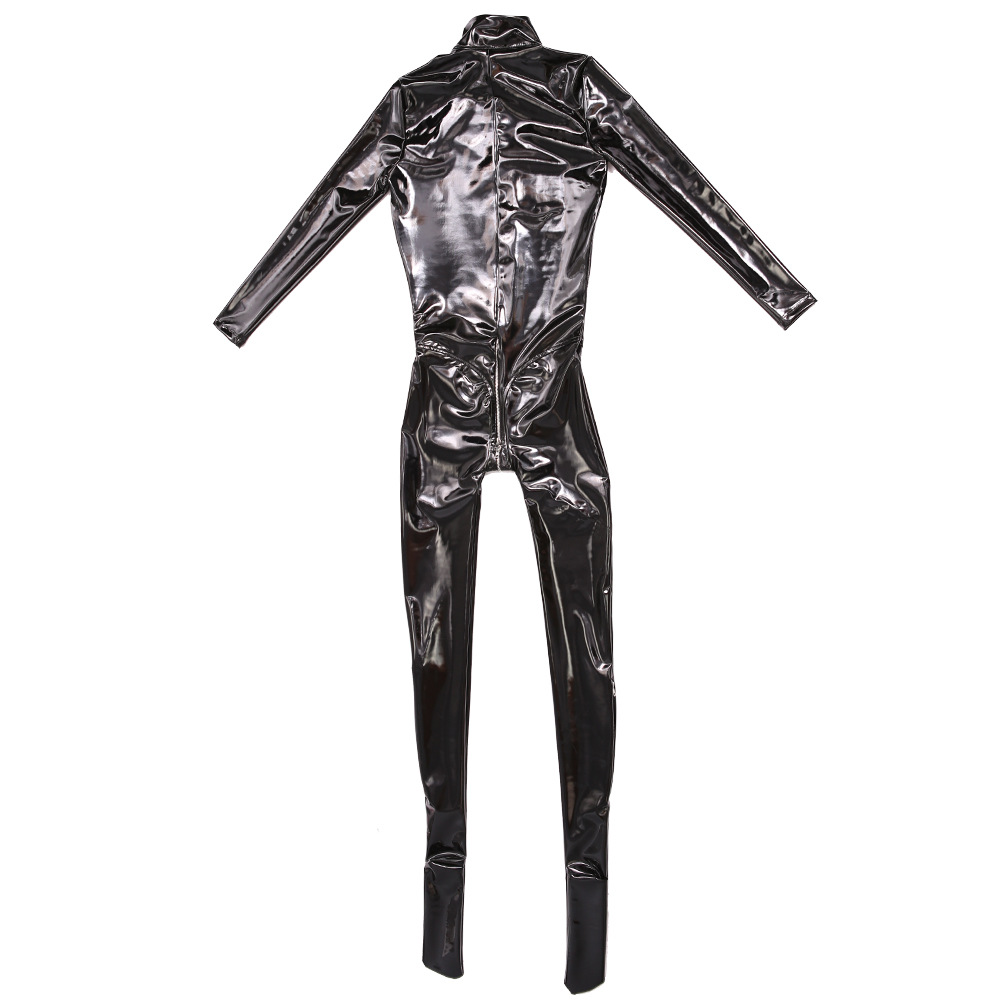 Leather Work Overalls - Sexy Frauen PVC Shiny Voll Body