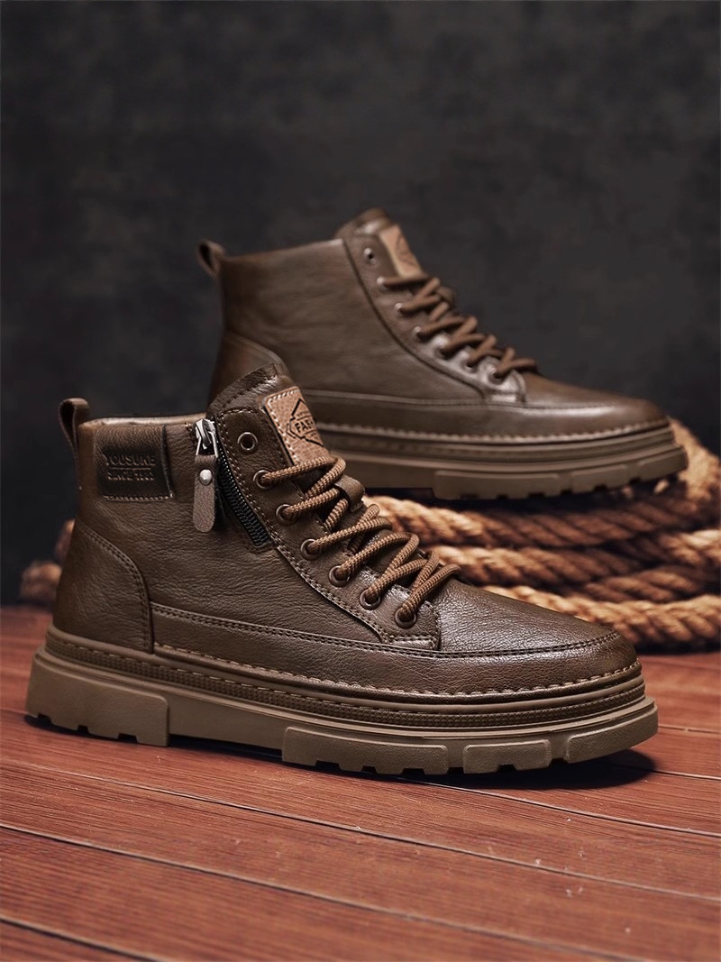 Leather Work Youtube - Freizeitstiefel für Herren, leichte Lederschuhe im