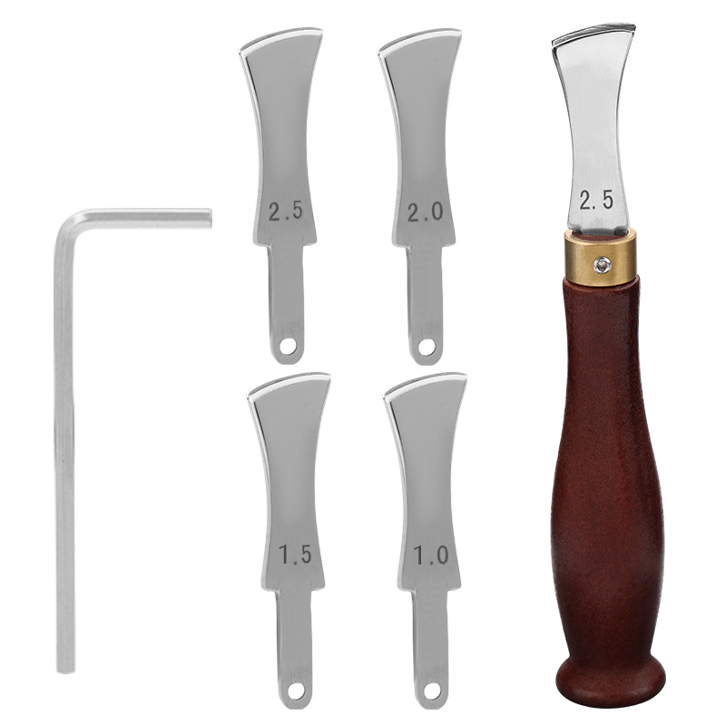 Leatherwork Edge Creaser - Lederkanten-Presswerkzeuge, Flachkanten-Linearer ausrichter für Lederarbeiten, Edelstahl,
