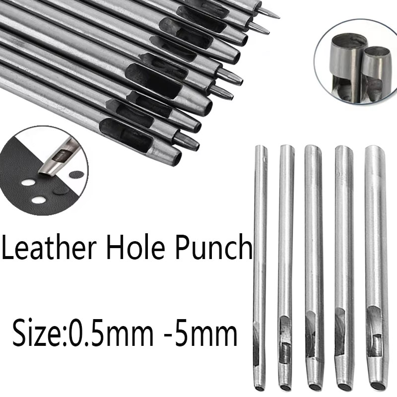 Leather Works Belt - 0,5–5 mm Leder-Lochstanzwerkzeug-Set, runde Locher-Arbeitswerkzeuge für