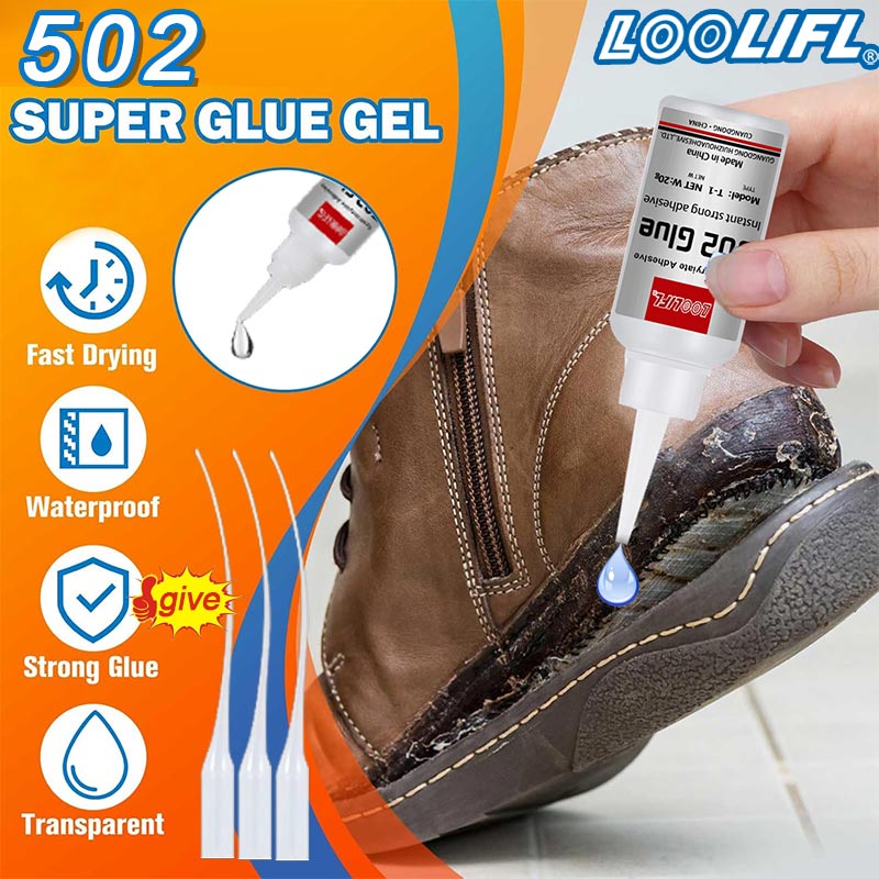 Contact Cement Leather - 1-3Stk,20ml,502 Superkleber, schnelltrocknender Cyanacrylatkleber, Leder, Gummi,