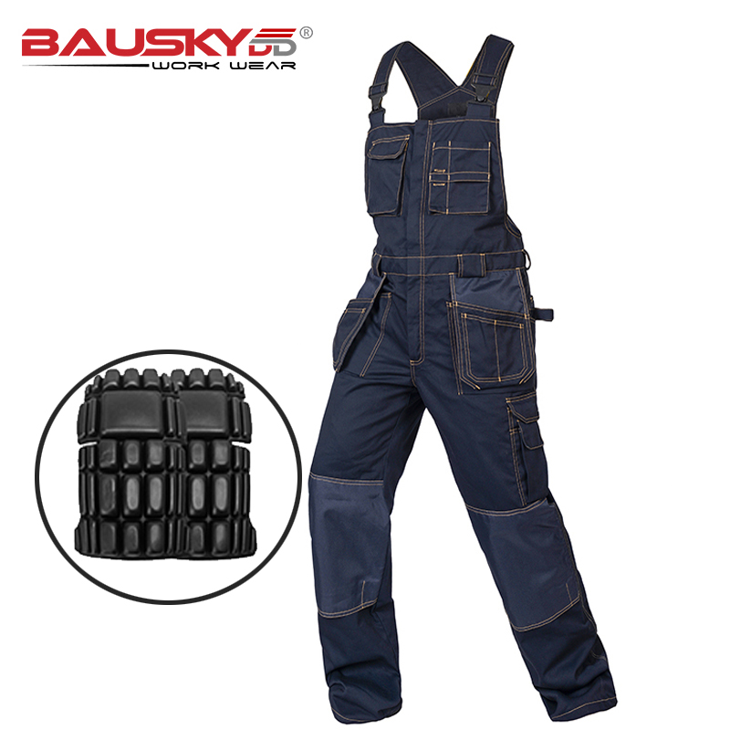 Leather Work Overalls - Multi Tasche Arbeit Bib Overalls Männer