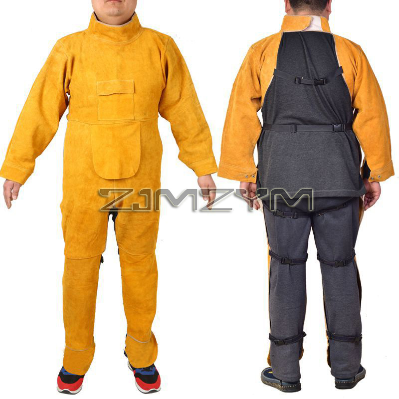 Leather Work Overalls - Schweißanzug aus Rindsleder, Arbeitskleidung, spezielle Schutzkleidung,