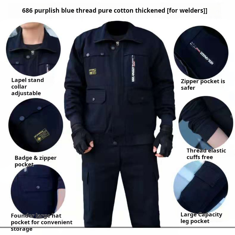 Leather Work Overalls - Arbeitsschutzkleidung für Herren, Schweiß- und Verbrühungsschutz,