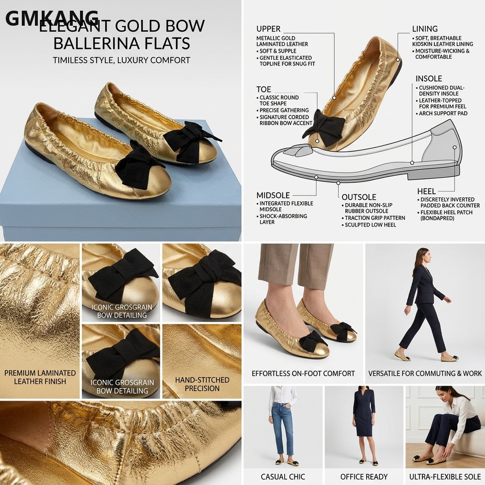 Damen Ballerinas mit Schleife  – Leather Work Women Shoes Bewertung und Preis