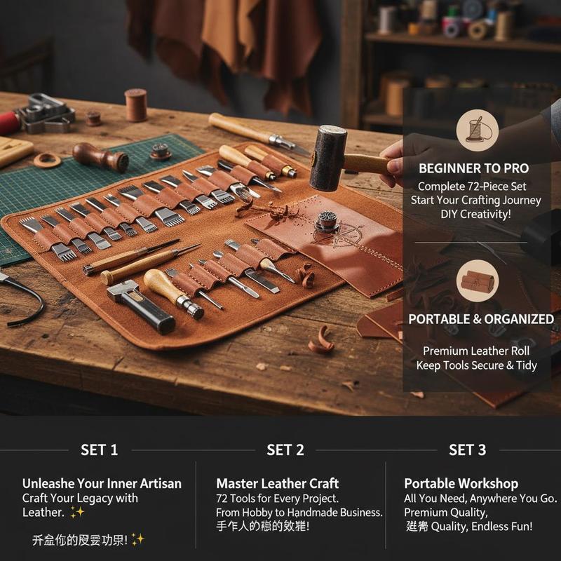 72-teiliges Lederhandwerk-Zube – Leather Workshop Bewertung und Preis