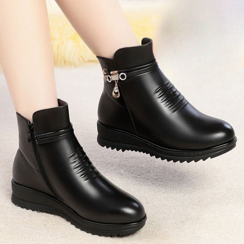 Warme Winterstiefel für Damen  – Leather Work Women Shoes Bewertung und Preis