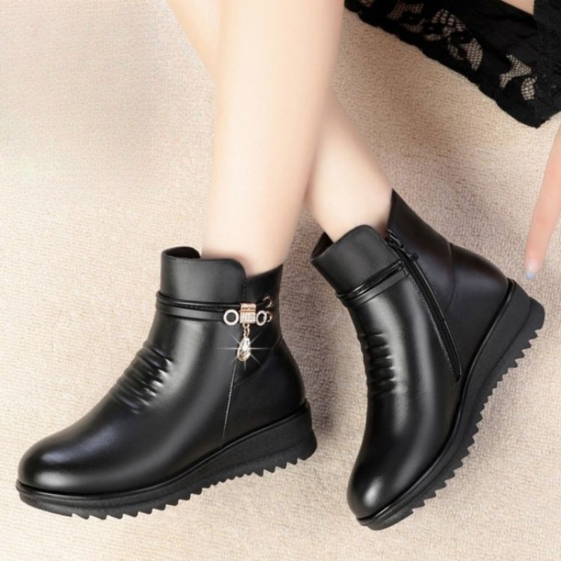 Warme Winterstiefel für Damen  – Leather Work Women Shoes Bewertung und Preis