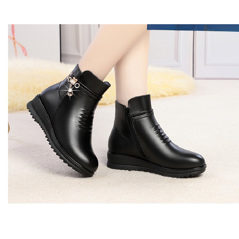 Warme Winterstiefel für Damen  – Leather Work Women Shoes Bewertung und Preis
