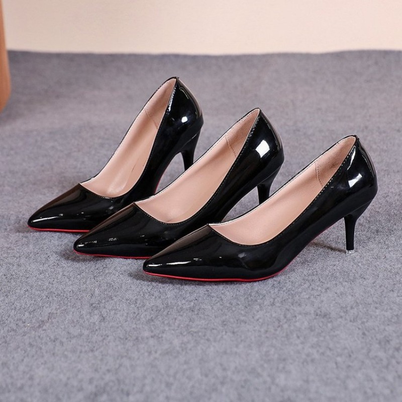 Sexy Spitze Lackleder High Hee – Leather Work Women Shoes Bewertung und Preis