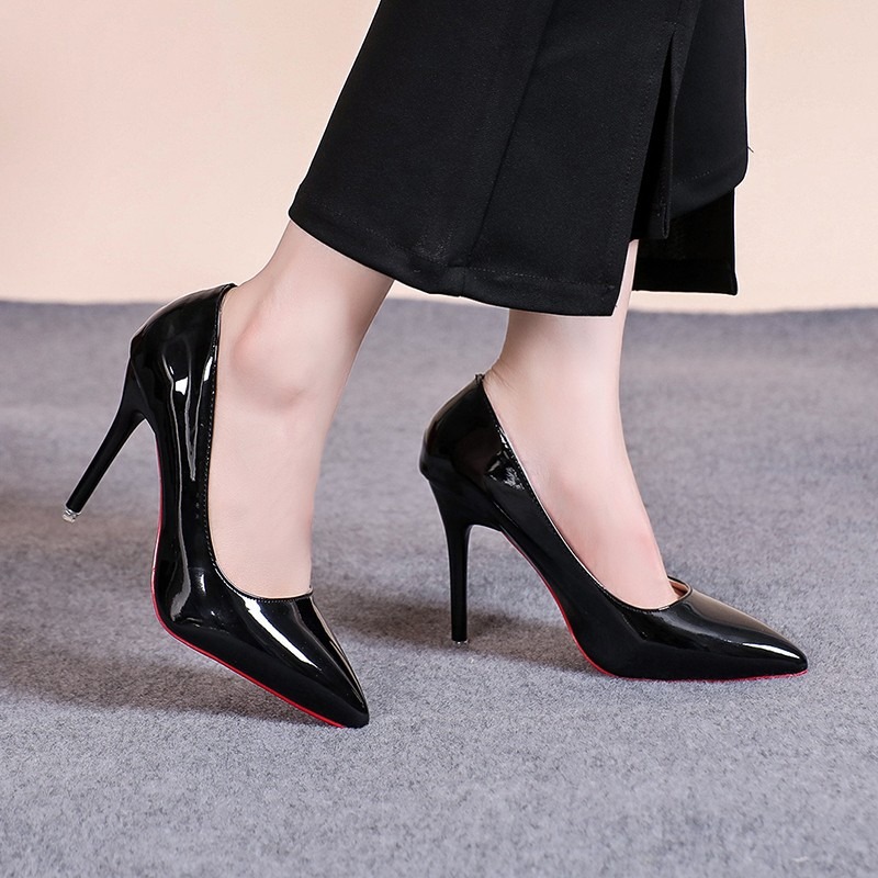 Sexy Spitze Lackleder High Hee – Leather Work Women Shoes Bewertung und Preis