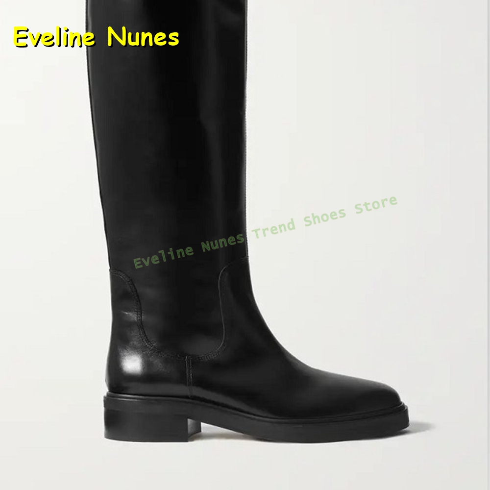 Schwarze Leder-Kniehohe Reitst – Leather Work Women Shoes Bewertung und Preis