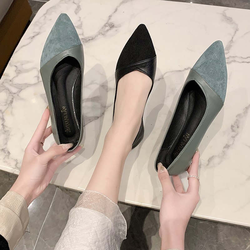 Flache schwarze Lederschuhe fü – Leather Work Women Shoes Bewertung und Preis