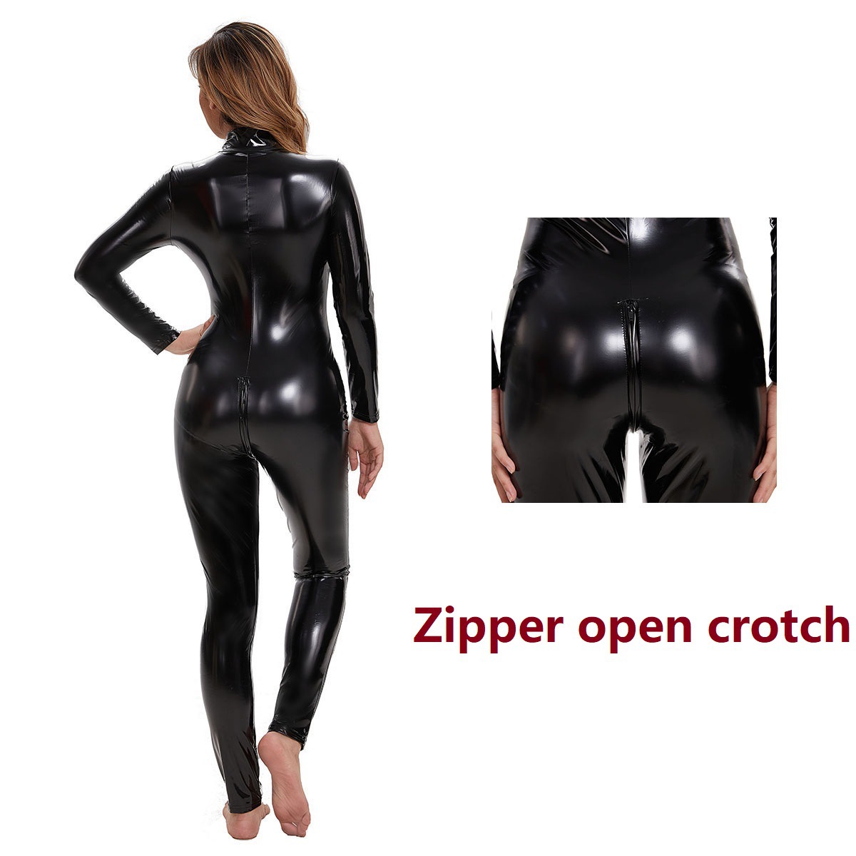 Damen-Catsuit, metallischer Ga – Leather Work Overalls Bewertung und Preis