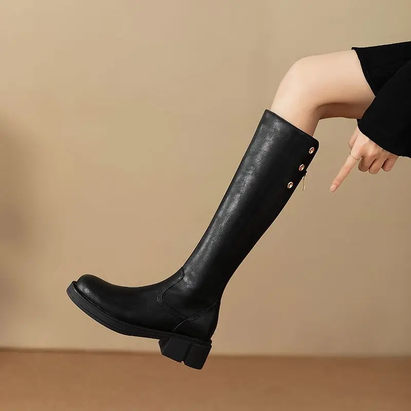 Herbst Winter Mittleren Absatz – Leather Work Women Shoes Bewertung und Preis
